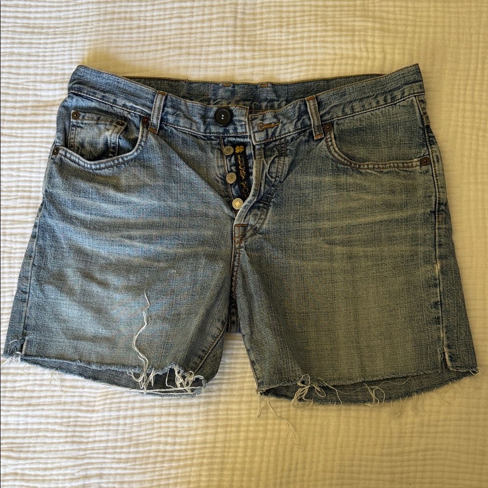 Denim Cutoff Women’s Shorts - Light Blue Distressed